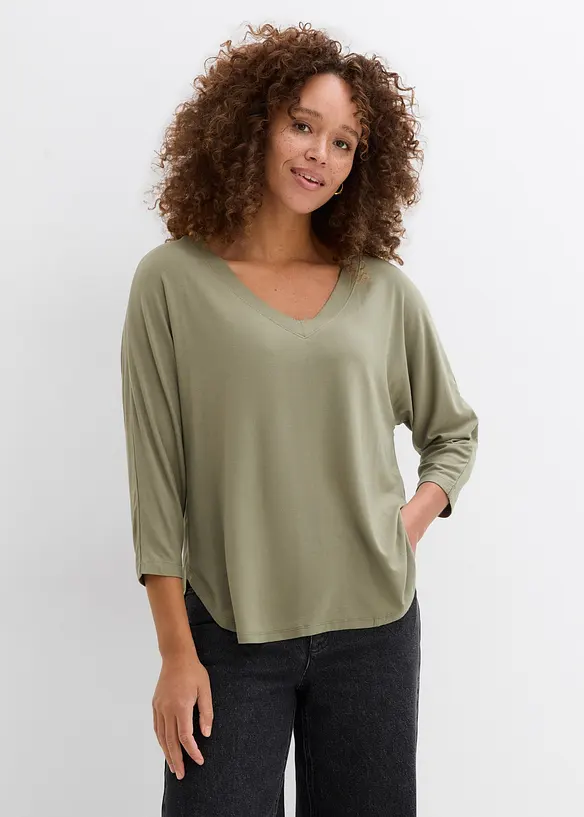 Shirt in een mix van viscose en elastan, bonprix
