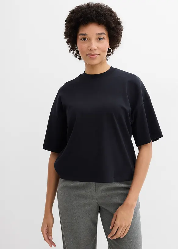 Kort oversized shirt van zwaar biologisch katoen, bonprix