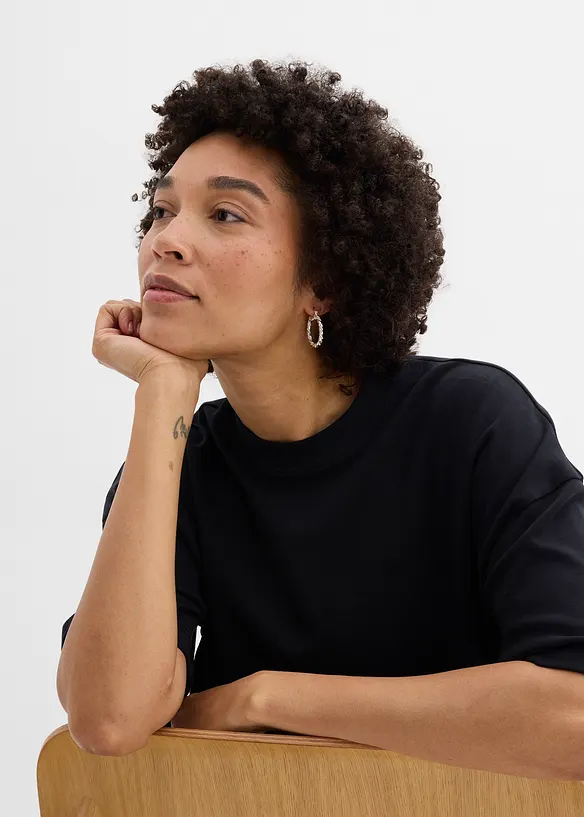 Kort oversized shirt van zwaar biologisch katoen, bonprix