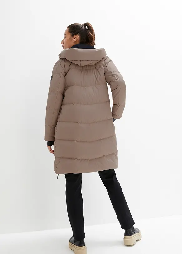 Lange donsjas met gedessineerde voering, waterafstotend, bonprix
