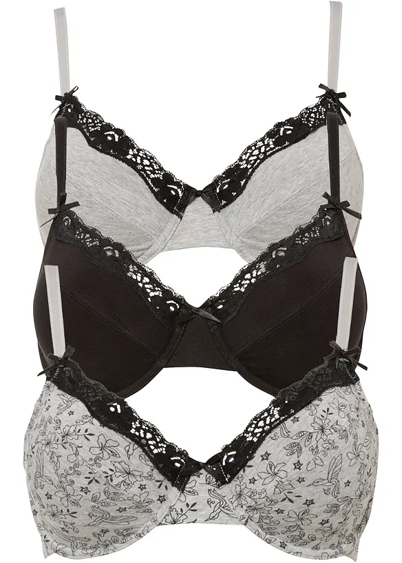 Beugel bh met biologisch katoen (set van 3), bonprix