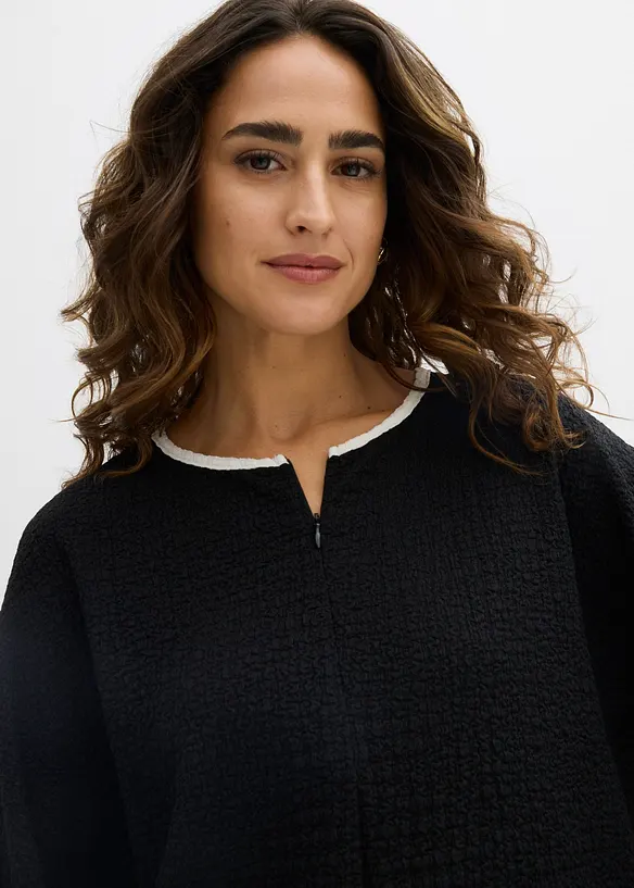 Oversized shirt met biezen in contrastkleur, bonprix