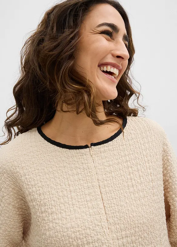 Oversized shirt met biezen in contrastkleur, bonprix
