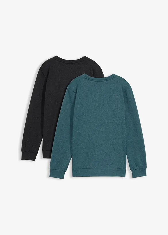 Sweatshirt van zachte katoenmix (set van 2), bonprix