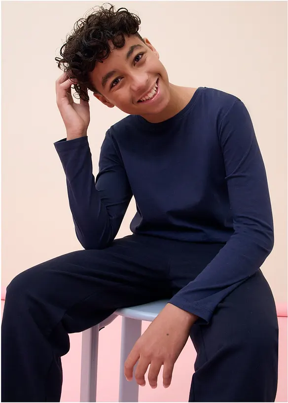 Longsleeve van biologisch katoen (set van 5), bonprix