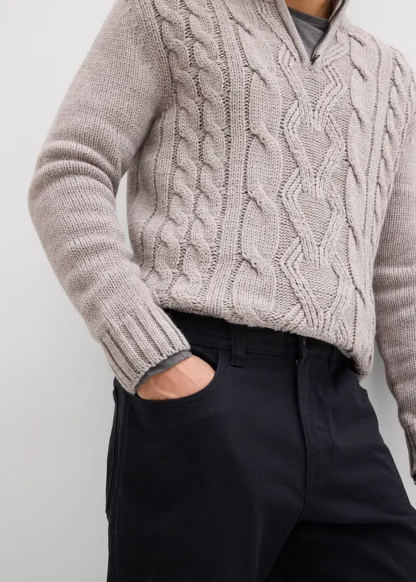 Relaxed fit stretchbroek met comfortabele tailleband, straight, bonprix