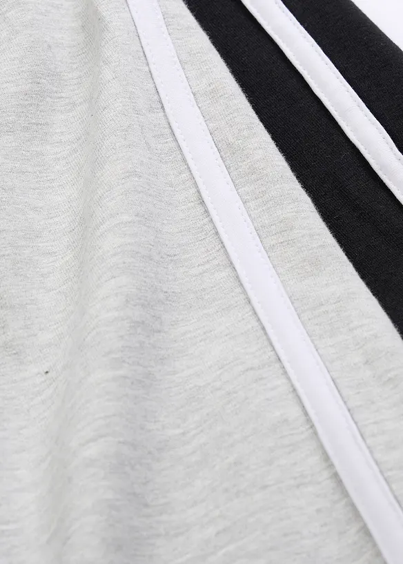 Jersey broek van elastisch biologisch katoenmix (set van 2), bonprix