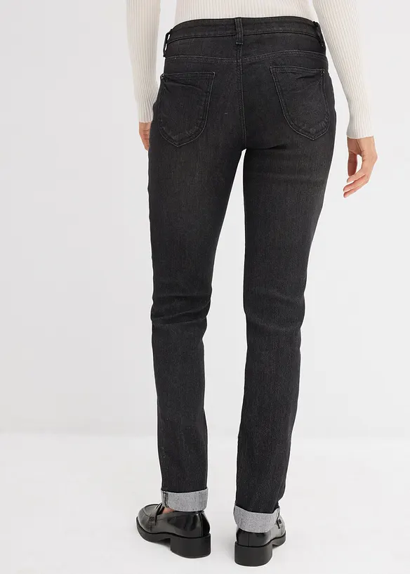 Stretch jeans mid waist, straight, bonprix