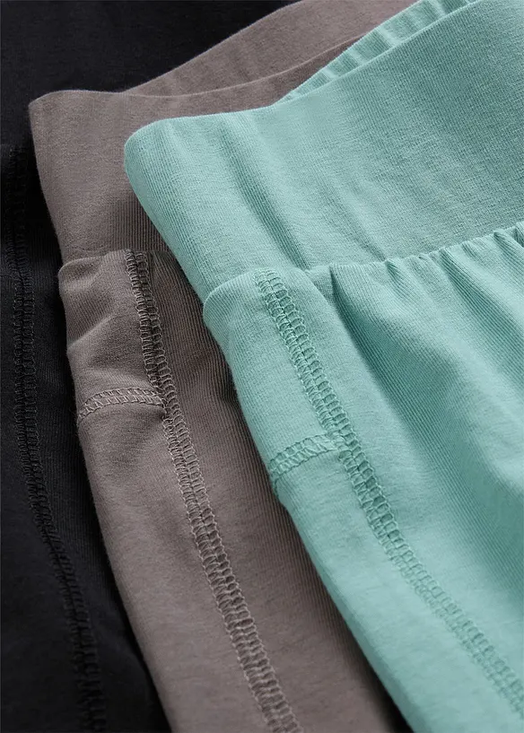 Legging in een elastische katoenmix (set van 3), bonprix