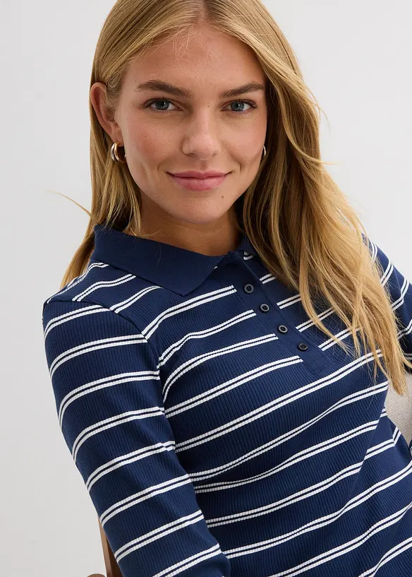 Geribd poloshirt, bonprix