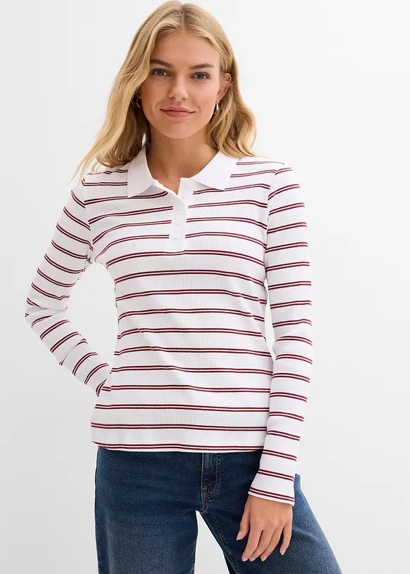 Geribd poloshirt, bonprix