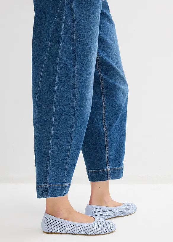 Barrel jeans mid waist, cropped, bonprix