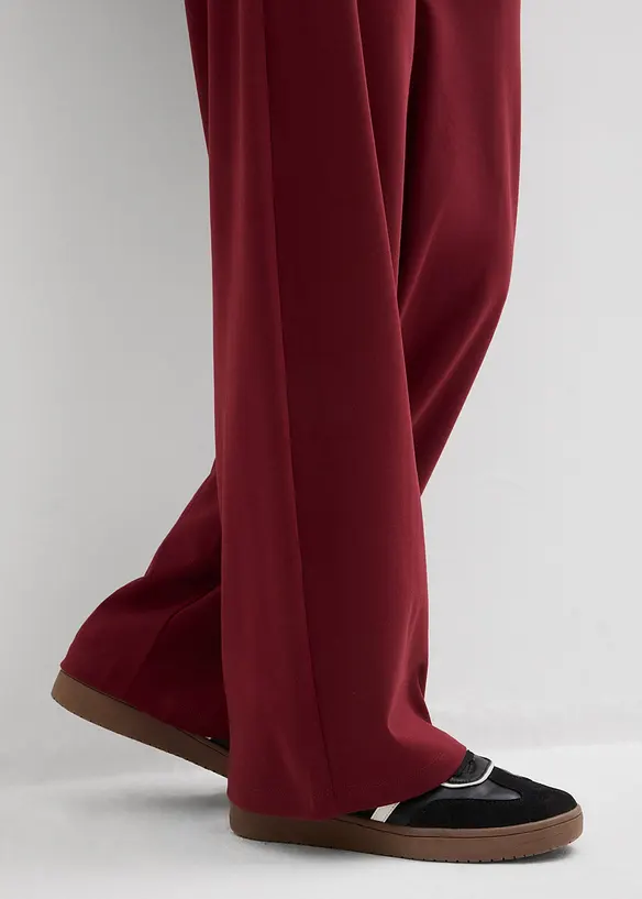 Wijde jersey broek van interlock, bonprix