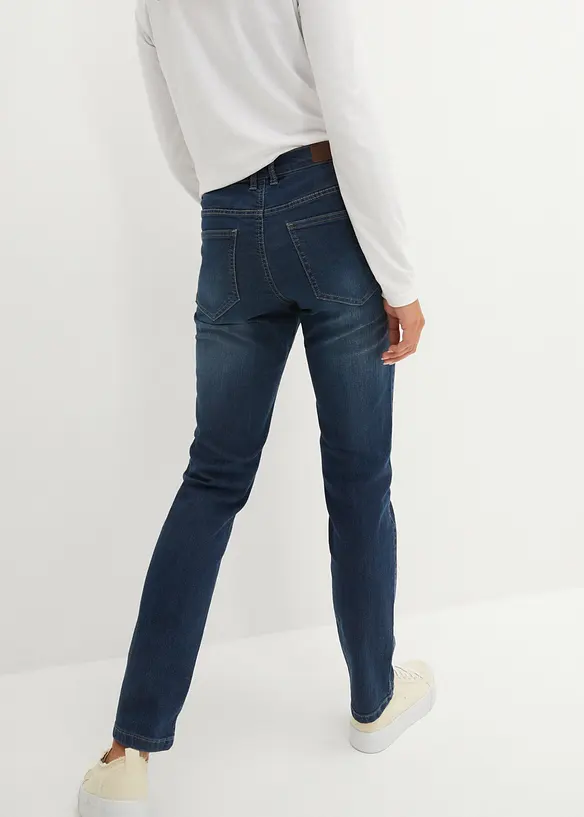 Stretch jeans mid waist, straight, bonprix
