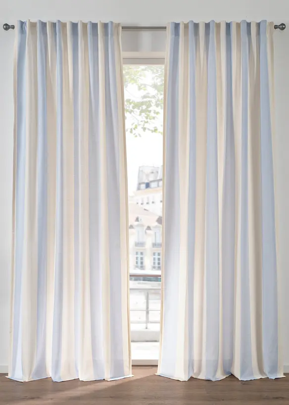 Gestreept gordijn met gerecycled polyester (1 stuk), bonprix