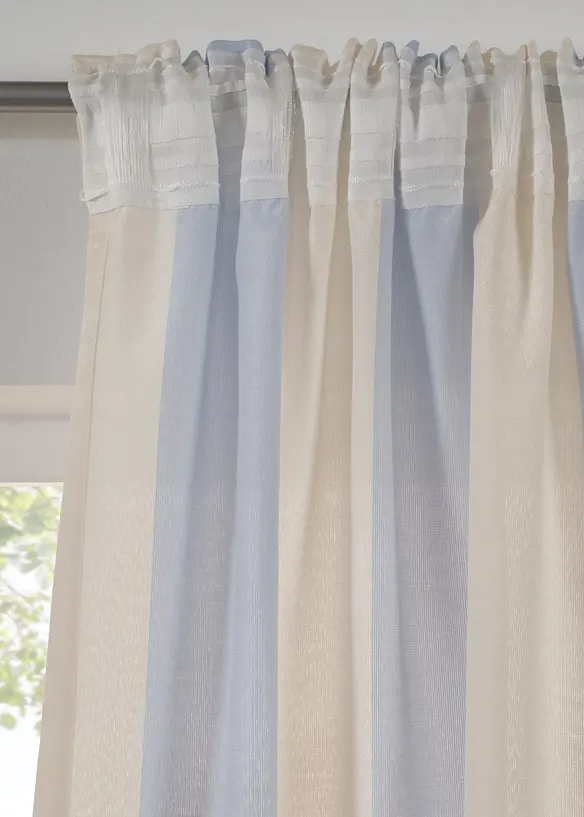 Gestreept gordijn met gerecycled polyester (1 stuk), bonprix