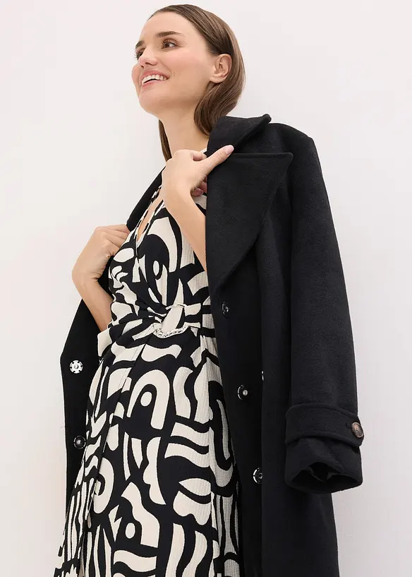 Midi jurk van gestructureerde jersey, bonprix