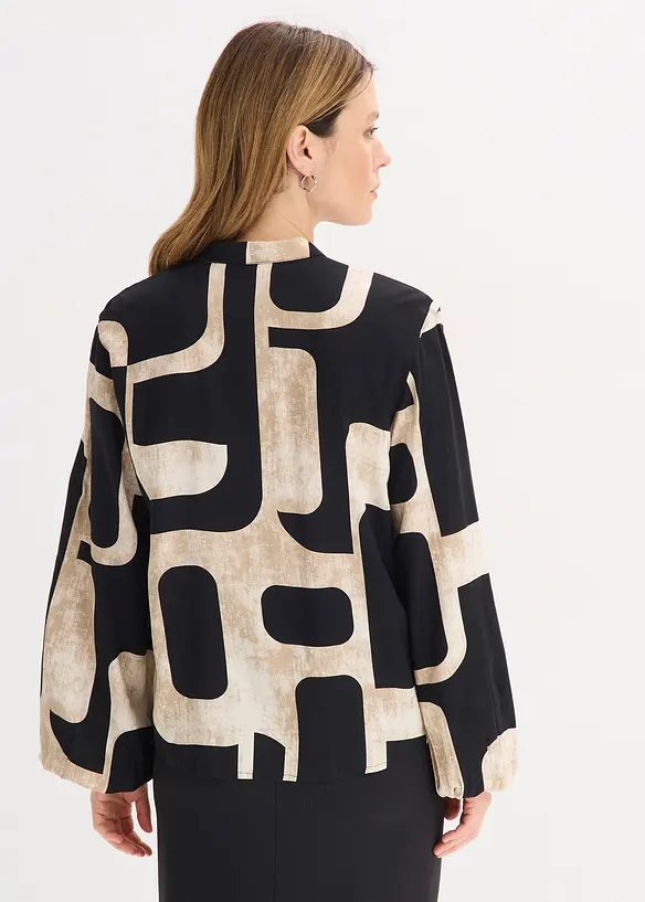 Blouse met strik van soepelvallende viscose, bonprix