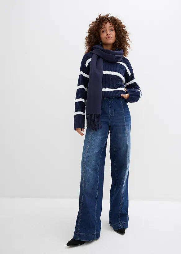 Wide leg jeans high waist, comfortband full length, bonprix