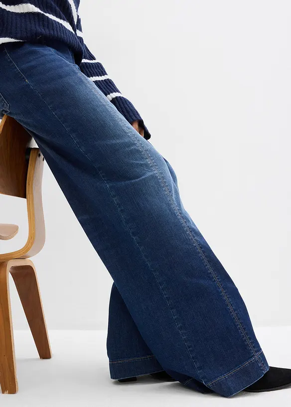 Wide leg jeans high waist, comfortband full length, bonprix
