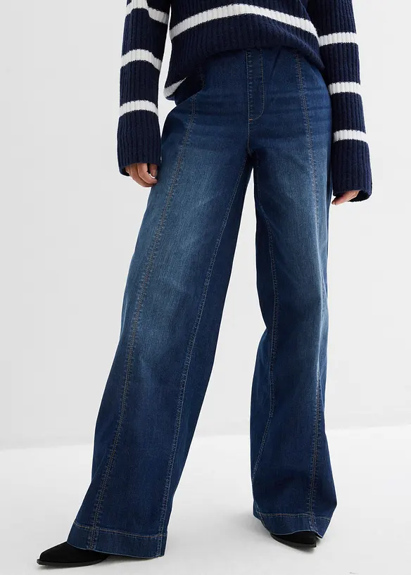 Wide leg jeans high waist, comfortband full length, bonprix