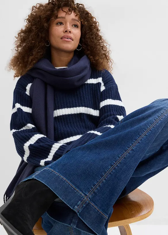 Wide leg jeans high waist, comfortband full length, bonprix