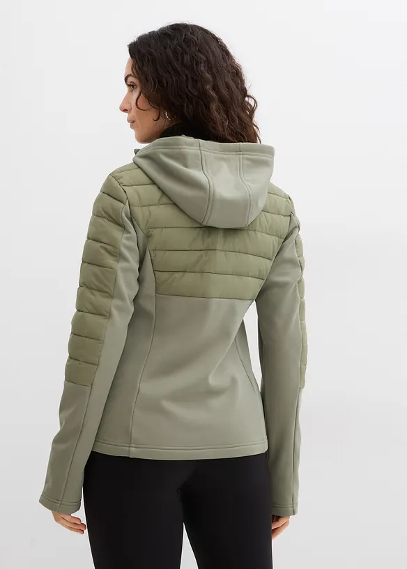 Waterafstotende hybride jas met softshell- en doorgestikte inzetstukken, bonprix
