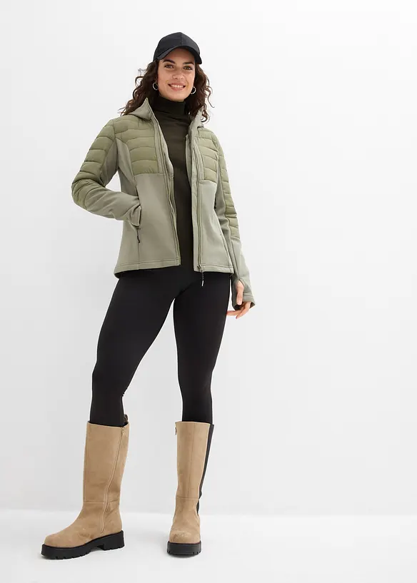 Waterafstotende hybride jas met softshell- en doorgestikte inzetstukken, bonprix