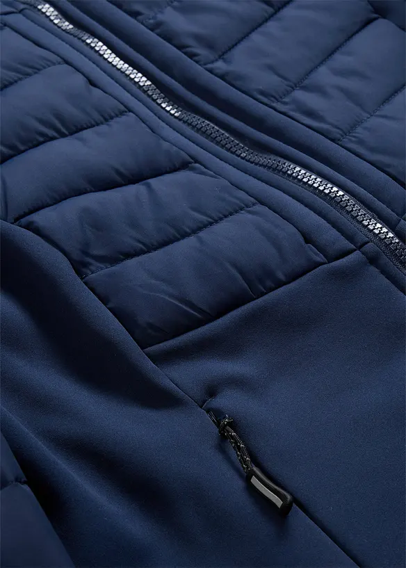 Waterafstotende hybride jas met softshell- en doorgestikte inzetstukken, bonprix