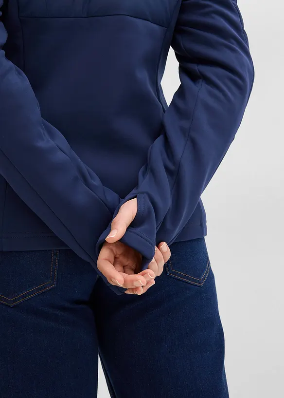 Waterafstotende hybride jas met softshell- en doorgestikte inzetstukken, bonprix