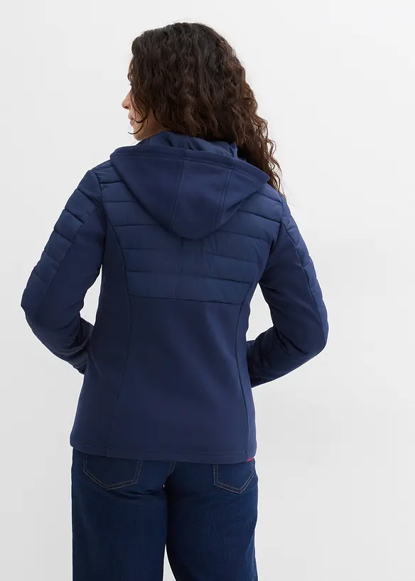 Waterafstotende hybride jas met softshell- en doorgestikte inzetstukken, bonprix