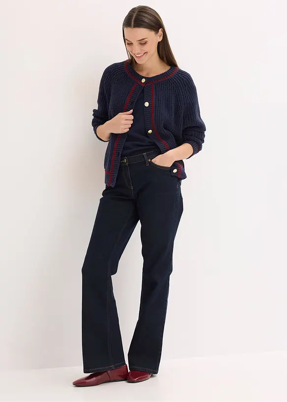 Gebreid vest met contrasterende strepen, bonprix