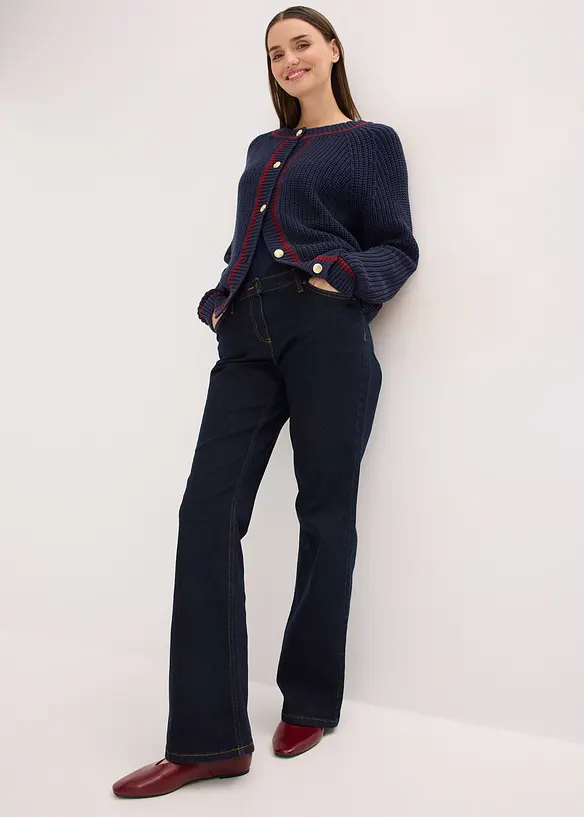 Gebreid vest met contrasterende strepen, bonprix