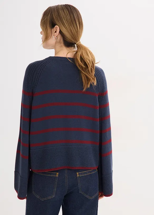 Trui met contrastrerende strepen, bonprix