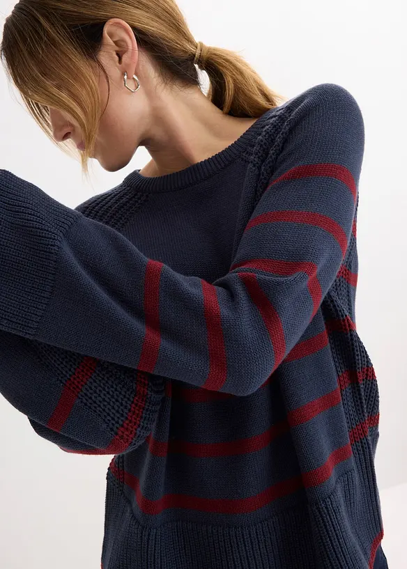 Trui met contrastrerende strepen, bonprix