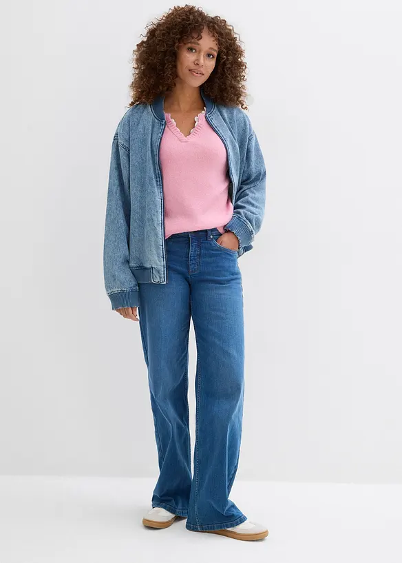 Trui met kanten inzet, bonprix