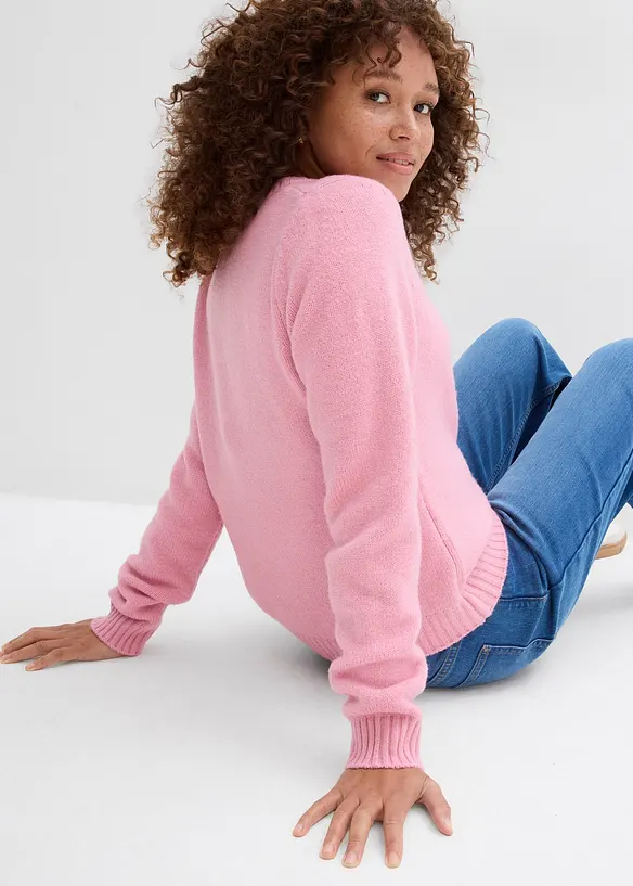 Trui met kanten inzet, bonprix