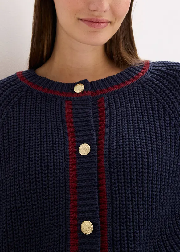 Gebreid vest met contrasterende strepen, bonprix