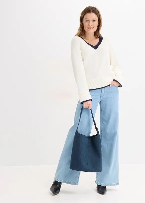 Trui met contrastrerende strepen, bonprix