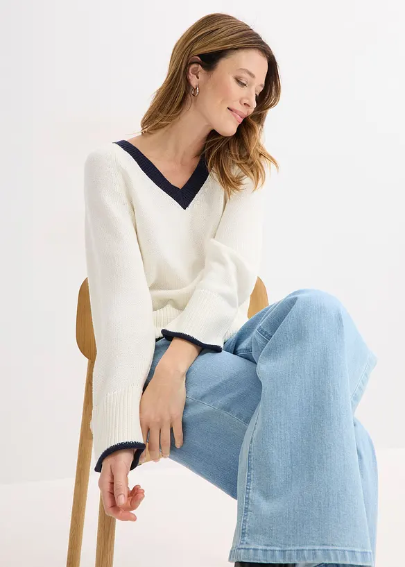 Trui met contrastrerende strepen, bonprix