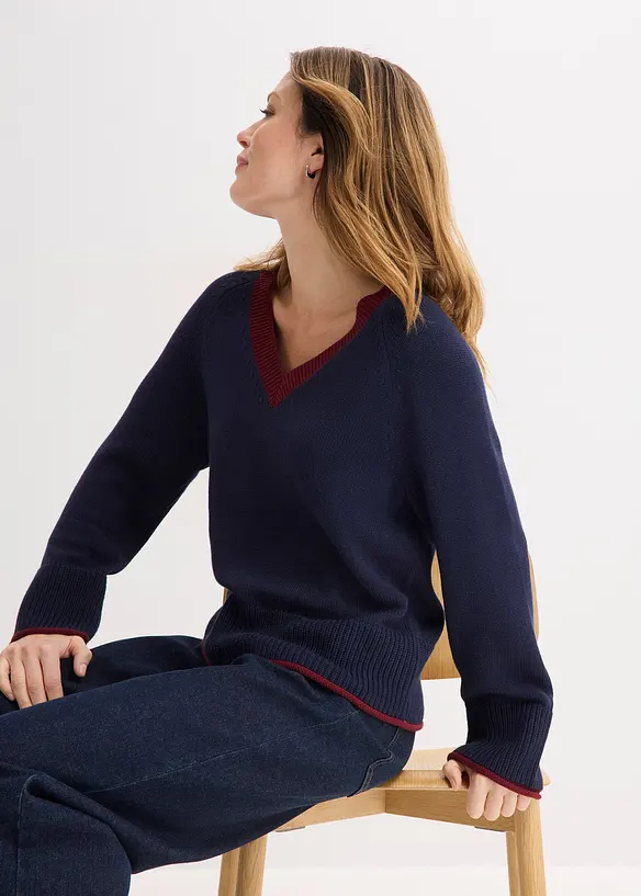 Trui met contrastrerende strepen, bonprix