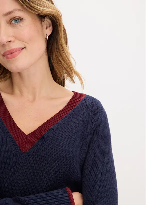 Trui met contrastrerende strepen, bonprix