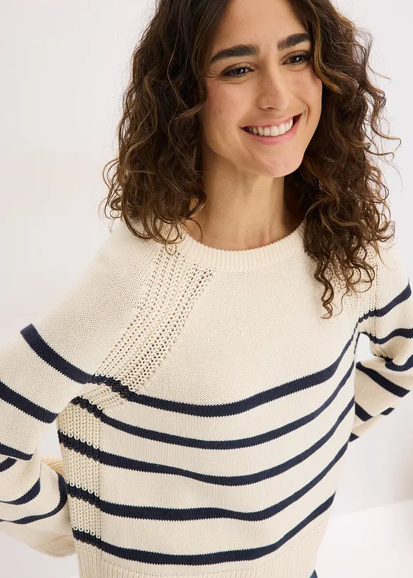 Trui met contrastrerende strepen, bonprix