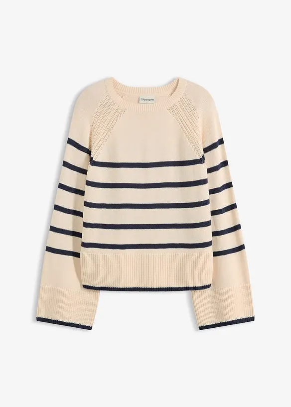 Trui met contrastrerende strepen, bonprix