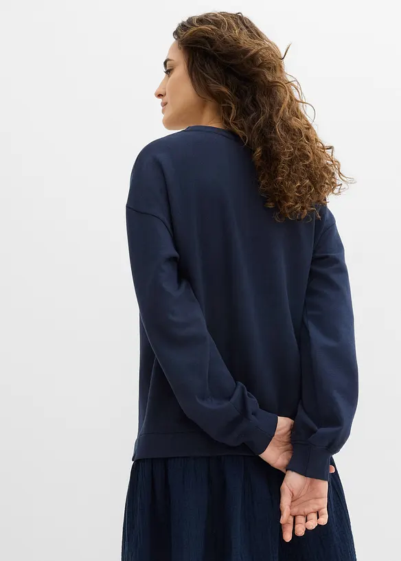 Sweatjurk met geweven rok, bonprix