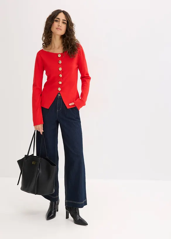 Peplum vest met decoratieve knopen, bonprix