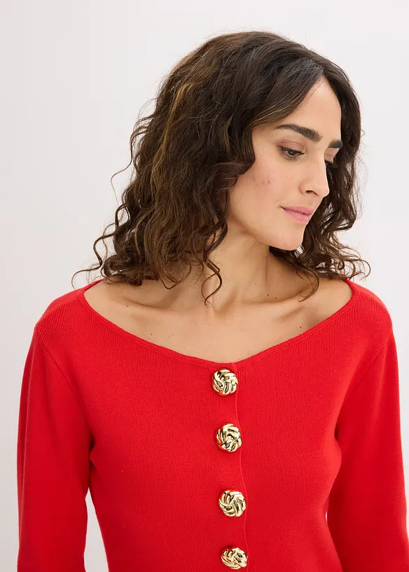 Peplum vest met decoratieve knopen, bonprix