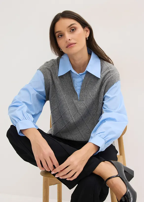 Trui met blouse-inzet, bonprix