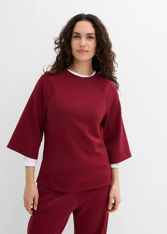 Boxy shirt van scuba met elastisch inzetstuk, bonprix