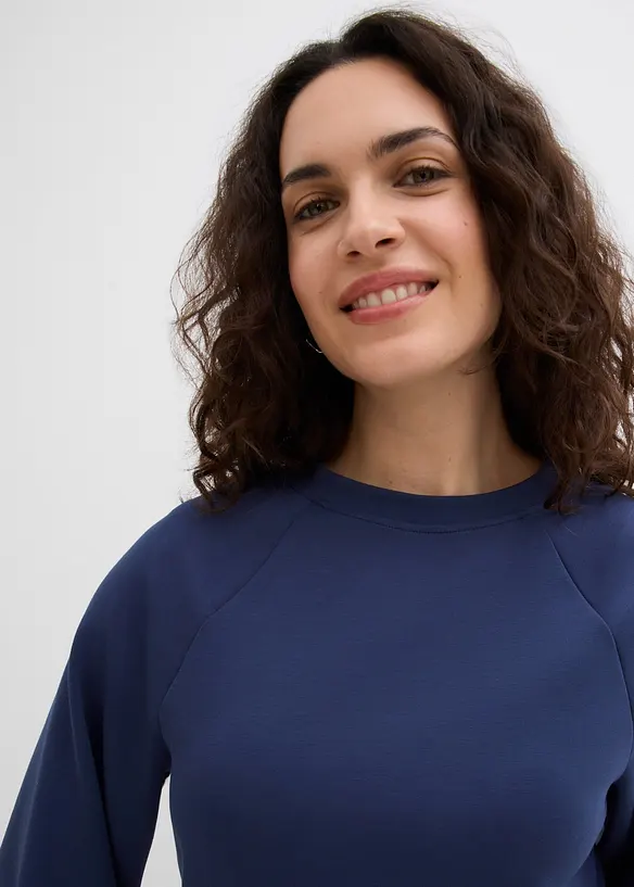 Boxy shirt van scuba met elastisch inzetstuk, bonprix